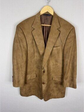 Pinto Ranch Mens Western Microfiber Suede Blazer Tan Sport Coat 44R
